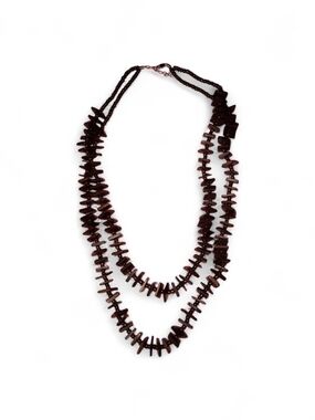 Multi-Strand Dark Wood Women's Necklace 26"